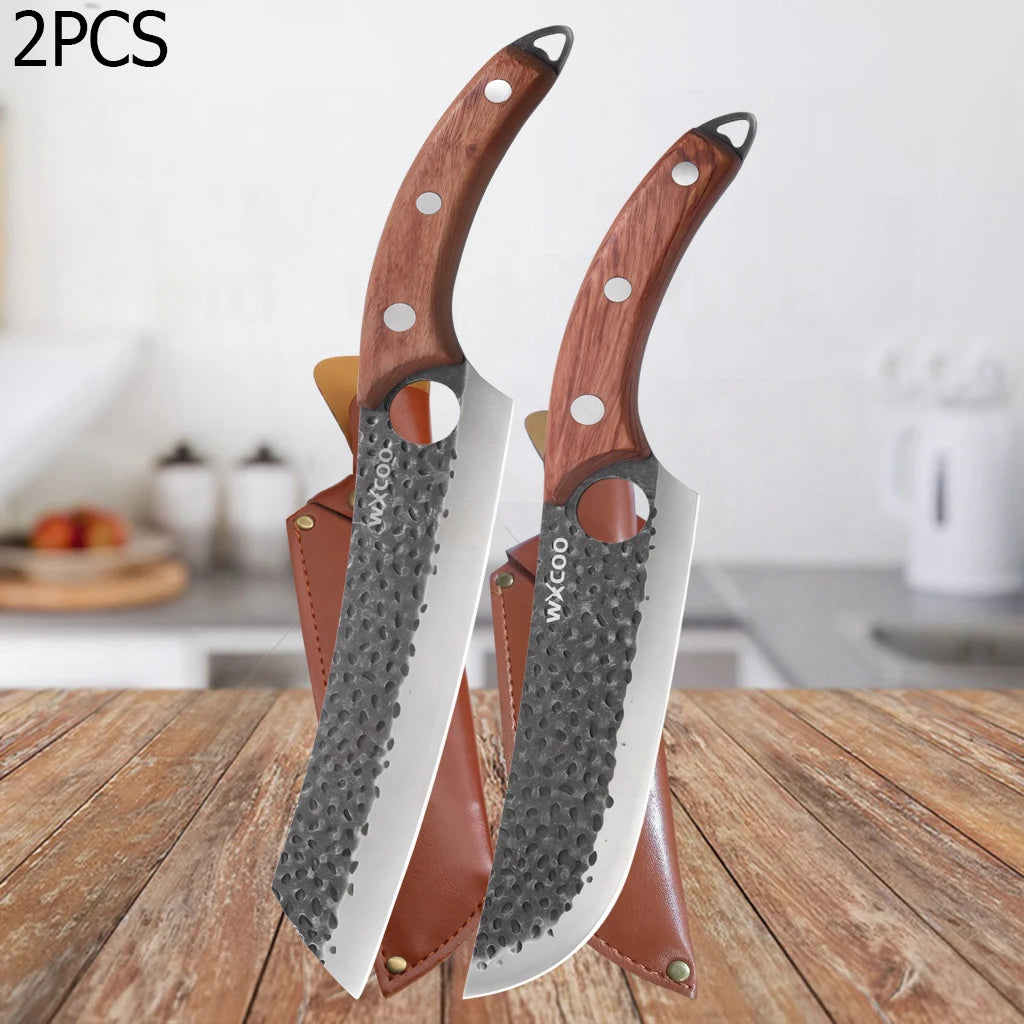 WXCOO Kitchen Knife Hand-Forged Boning Knife for Fish Meat Cutting Stainless Steel Barbecue Knife Houshold Cooking Accessories