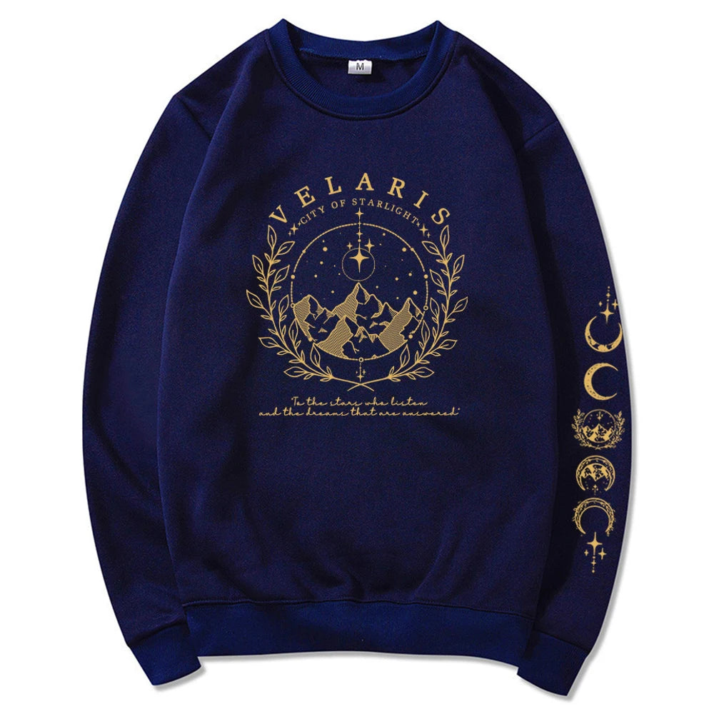 Velaris Sweatshirt with Sleeve Print Shirt ACOTAR Merch Sarah J Maas Sweater City of Starlight Pullover Feyres Tattoo Sweatshirt