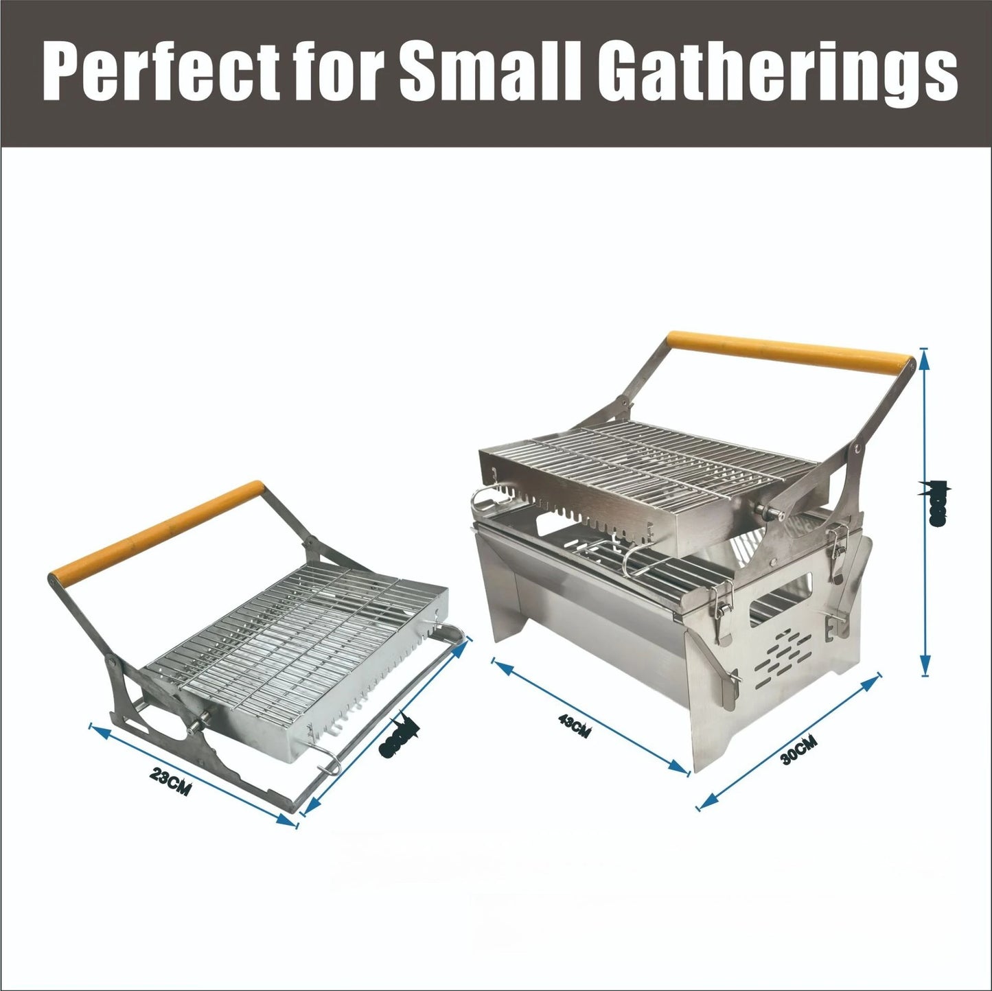 Portable Charcoal BBQ Grill Detachable Flip Outdoor Rotating Barbecue Rack