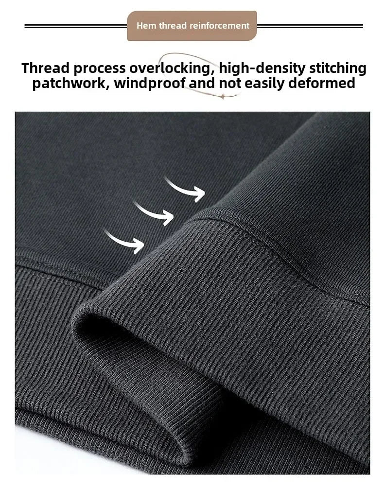 Unisex round Neck Sweatshirt Pure Color American Sle Spring Autumn Casual Jacket Loose Fit Cotton Polyester Easy Care