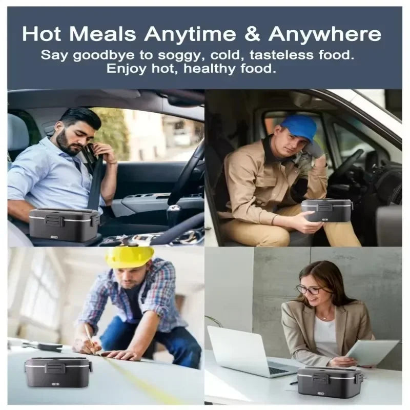1.8 L 75W Electric Lunch Box Food Warmer Side Leak Proof Portable Lunch Heater for Commuters and Truck Drivers