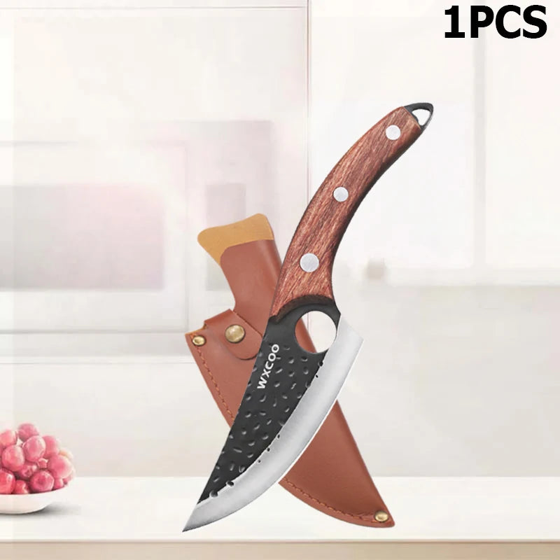 WXCOO Kitchen Knife Hand-Forged Boning Knife for Fish Meat Cutting Stainless Steel Barbecue Knife Houshold Cooking Accessories
