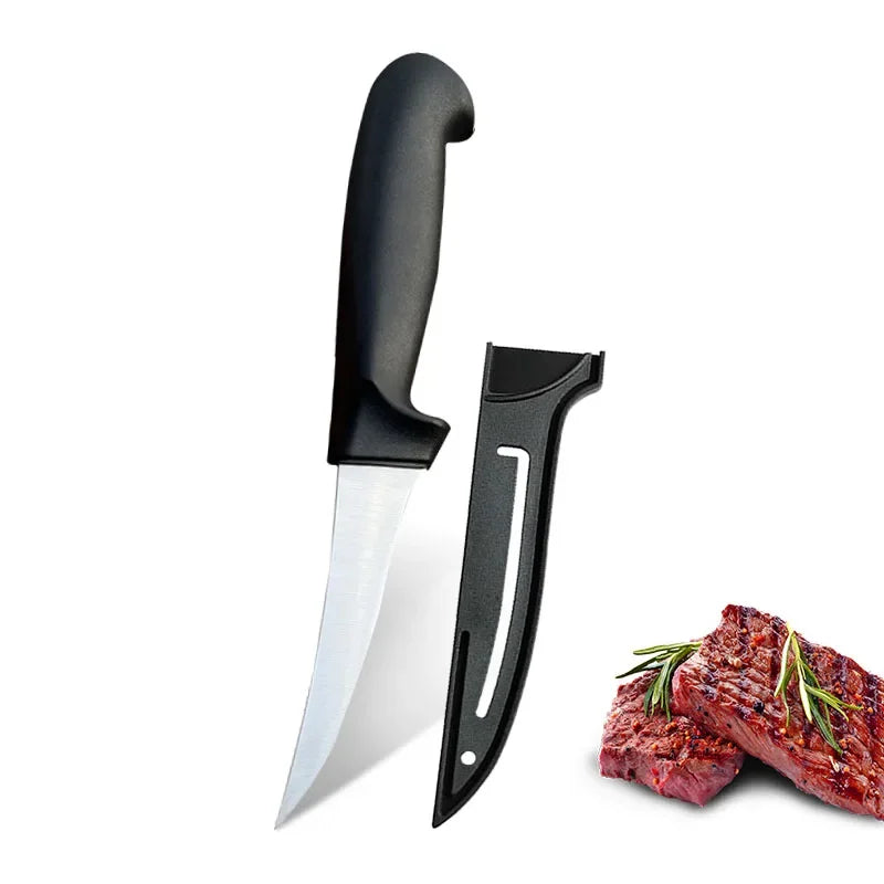 Professional Kitchen Knives Fillet Boning Knife for Fish Meat Cleaver Butcher Knife Stainless Steel Chef Knife with Cover
