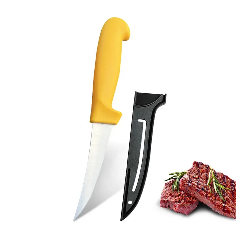 Professional Kitchen Knives Fillet Boning Knife for Fish Meat Cleaver Butcher Knife Stainless Steel Chef Knife with Cover