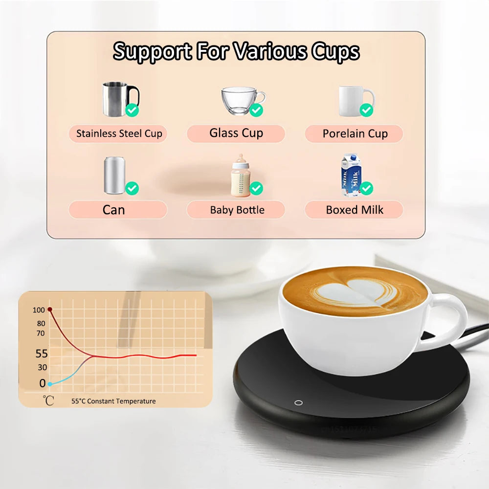 Mug Warmer USB Cup Heater Coffee Cup Heating Pad Electic Milk Tea Thermostatic Coasters Cup Warmer Mug Warmer for Office Home