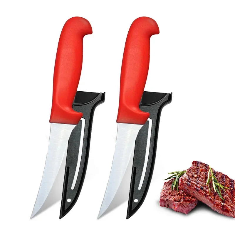 Professional Kitchen Knives Fillet Boning Knife for Fish Meat Cleaver Butcher Knife Stainless Steel Chef Knife with Cover