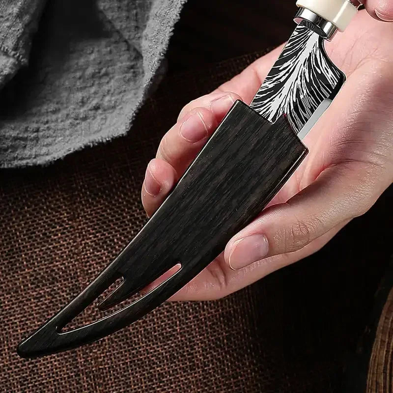 1PC Boning knife with sharp curved blade for gift box Kitchen High hardness forging Damascus texture knife Sharp fruit knife