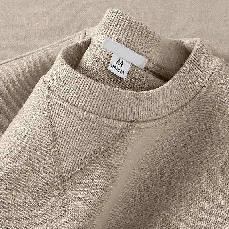 Unisex round Neck Sweatshirt Pure Color American Sle Spring Autumn Casual Jacket Loose Fit Cotton Polyester Easy Care