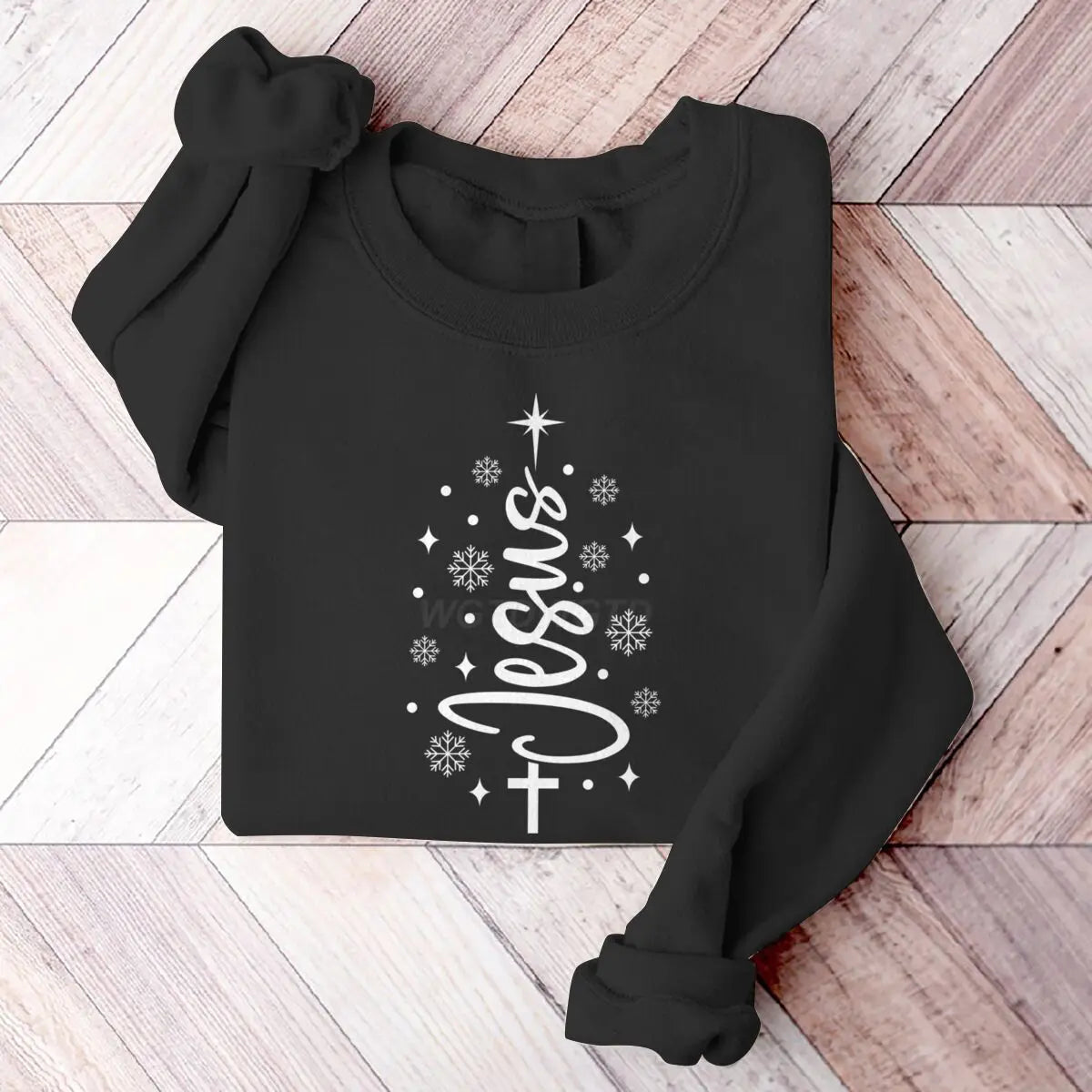 Jesus Christmas Tree Men Women Sweatshirt Christian Christmas Cross Graphic Men's Women's Sweater Festive Holiday Casual Sweater