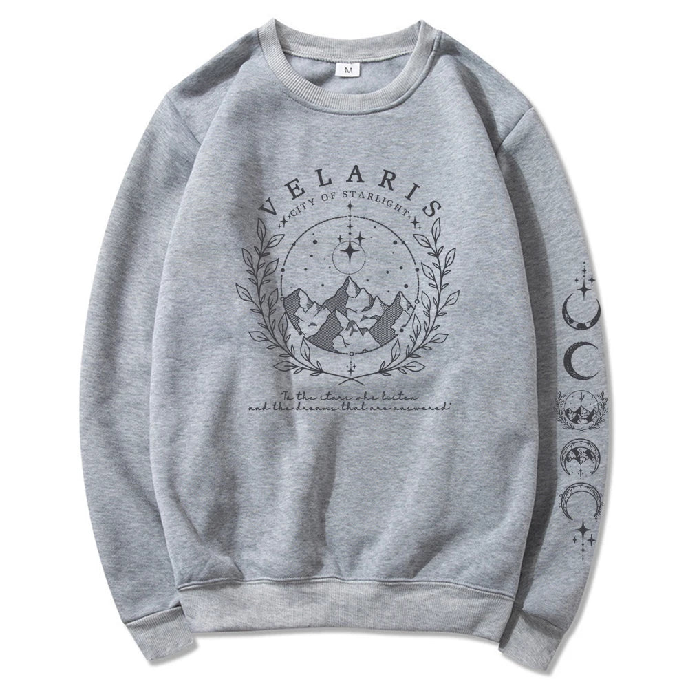 Velaris Sweatshirt with Sleeve Print Shirt ACOTAR Merch Sarah J Maas Sweater City of Starlight Pullover Feyres Tattoo Sweatshirt