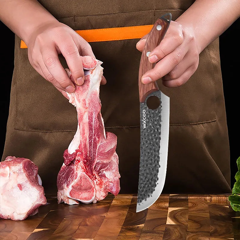 WXCOO Kitchen Knife Hand-Forged Boning Knife for Fish Meat Cutting Stainless Steel Barbecue Knife Houshold Cooking Accessories