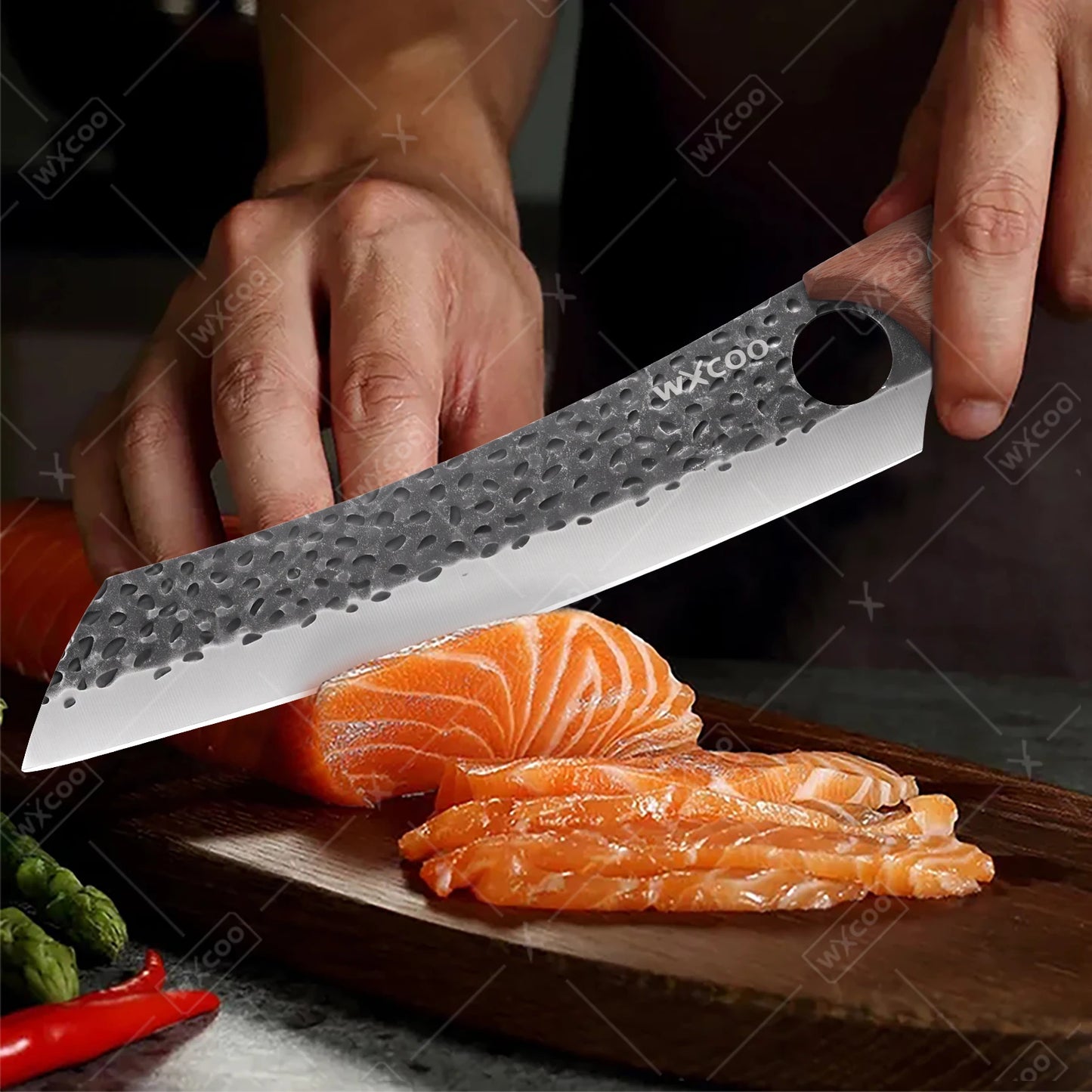 WXCOO Kitchen Knife Hand-Forged Boning Knife for Fish Meat Cutting Stainless Steel Barbecue Knife Houshold Cooking Accessories