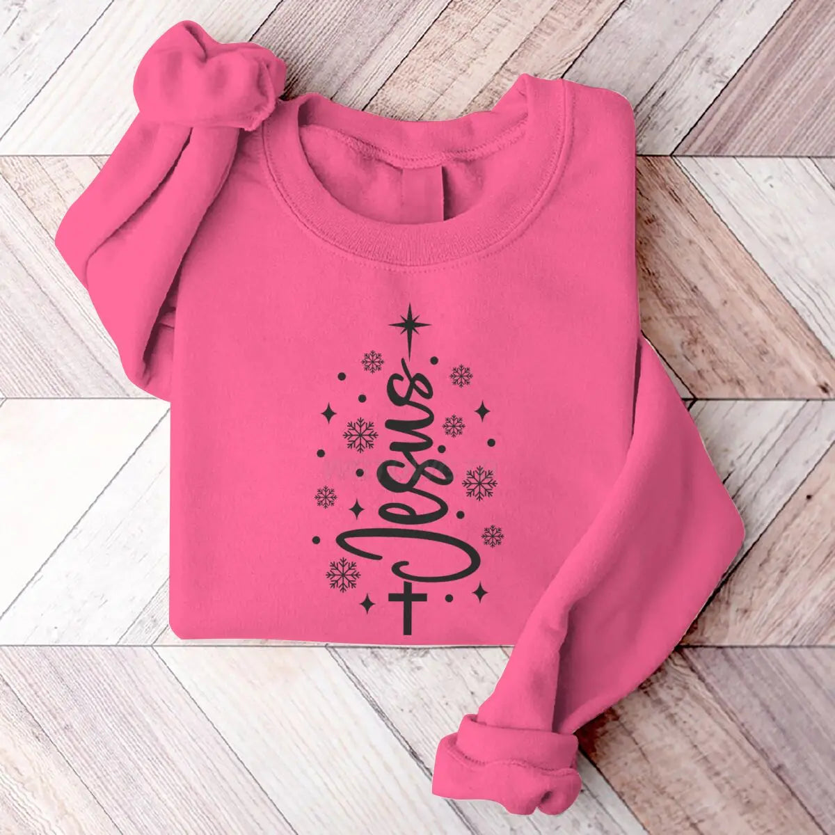 Jesus Christmas Tree Men Women Sweatshirt Christian Christmas Cross Graphic Men's Women's Sweater Festive Holiday Casual Sweater
