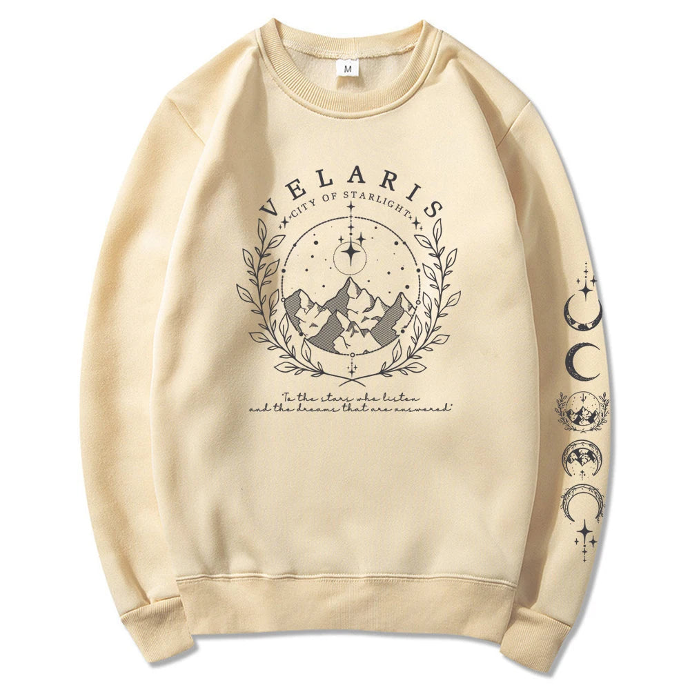 Velaris Sweatshirt with Sleeve Print Shirt ACOTAR Merch Sarah J Maas Sweater City of Starlight Pullover Feyres Tattoo Sweatshirt