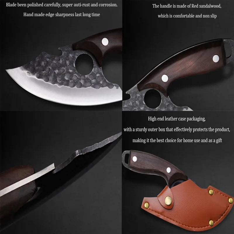 WXCOO Kitchen Knife Hand-Forged Boning Knife for Fish Meat Cutting Stainless Steel Barbecue Knife Houshold Cooking Accessories