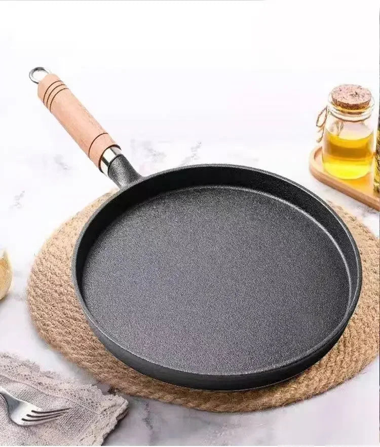 20/23/26cm Cast Iron Flat Pan, Household Uncoated Pancake Pan, Hand-held Pancake, Non-stick Pancake, Kitchen Baking Tool