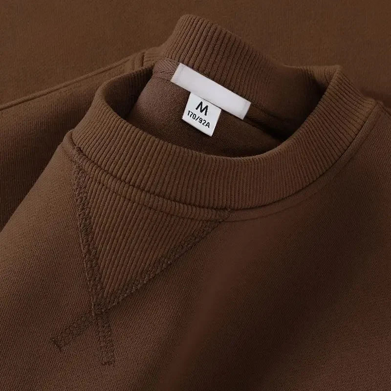 Unisex round Neck Sweatshirt Pure Color American Sle Spring Autumn Casual Jacket Loose Fit Cotton Polyester Easy Care